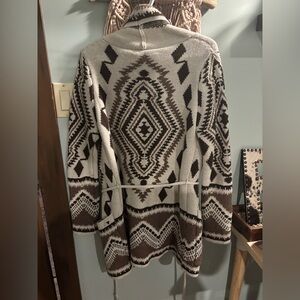 Lovestitch Aztec Cardigan - Brown and Cream